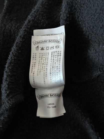 Chrome Hearts Black & White T-Bar Logo Zip Up Hoodie