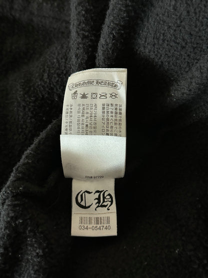 Chrome Hearts Black & White T-Bar Logo Zip Up Hoodie