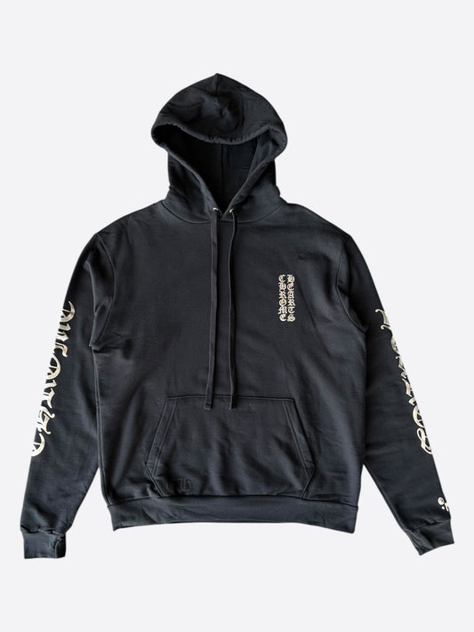 Chrome Hearts Black & Silver Script Logo Hoodie