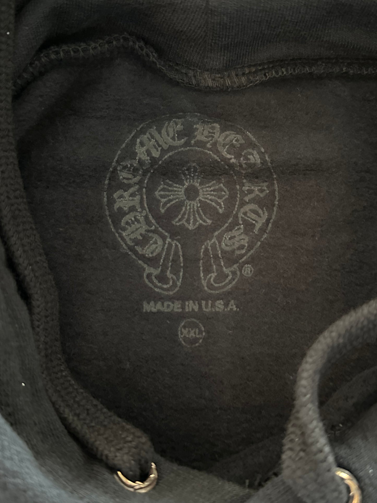 Chrome Hearts Black & Silver Script Logo Hoodie
