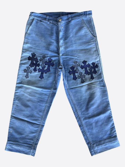 Chrome Hearts Blue Cross Patch Vintage French Work Pants