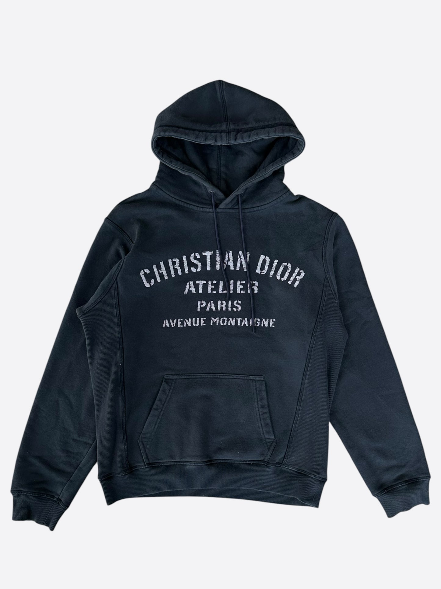 Dior Faded Black & White Atelier Logo Hoodie