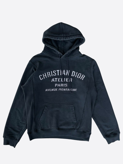 Dior Faded Black & White Atelier Logo Hoodie