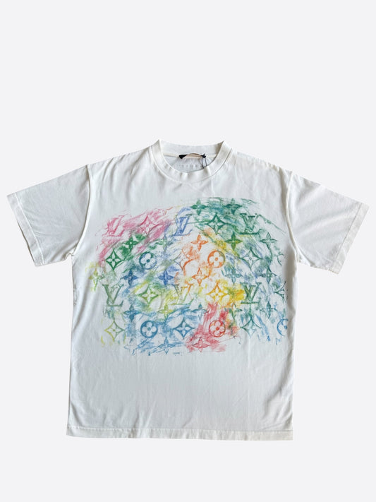 Louis Vuitton White Multicolor Pastel Monogram T-Shirt