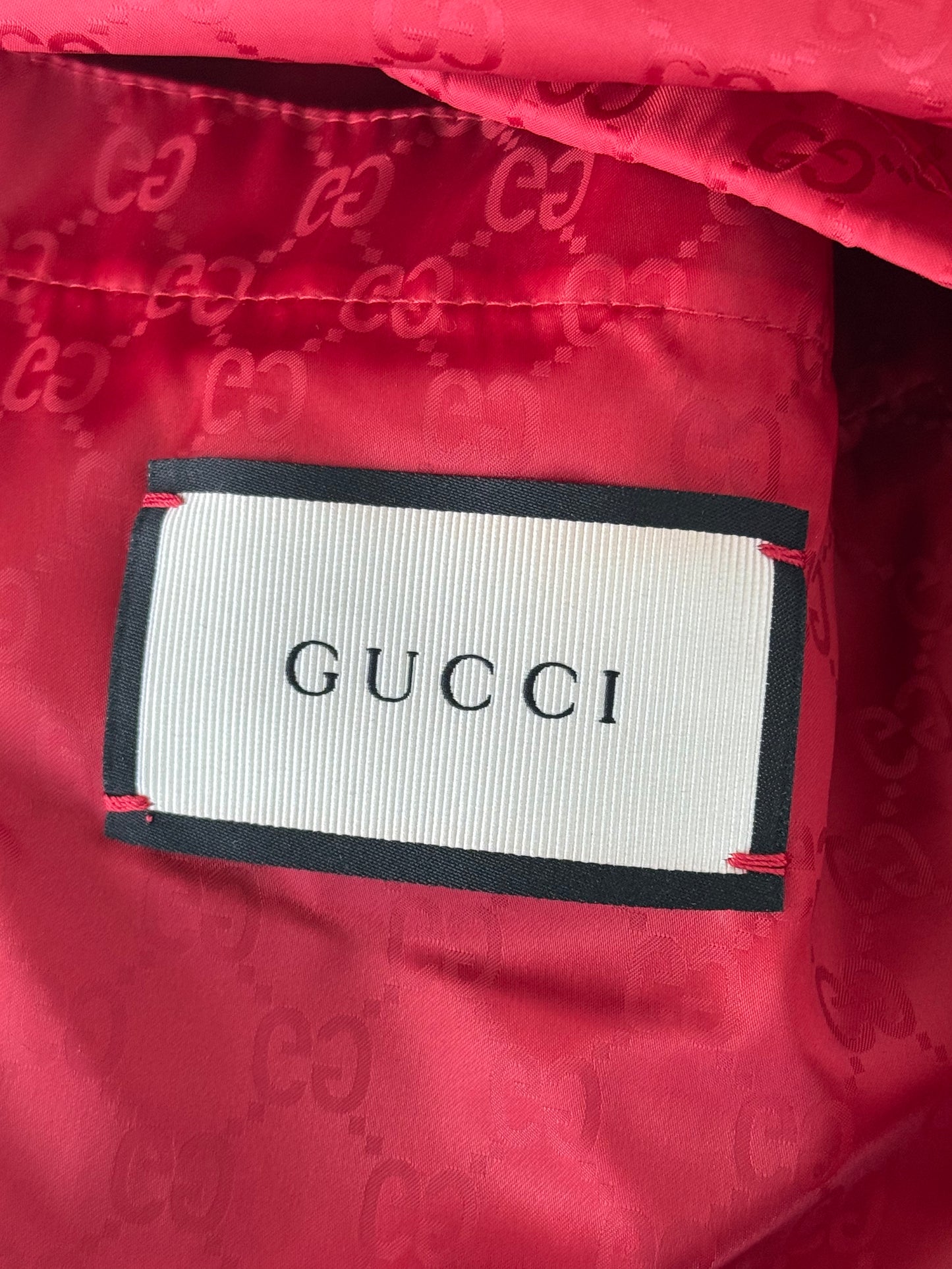 Gucci Red & White GG Monogram Striped Windbreaker