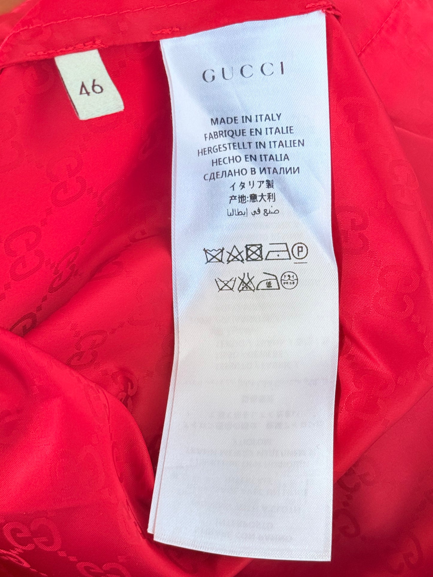 Gucci Red & White GG Monogram Striped Windbreaker