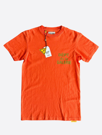 Gallery Dept Orange & Green French Logo T-Shirt