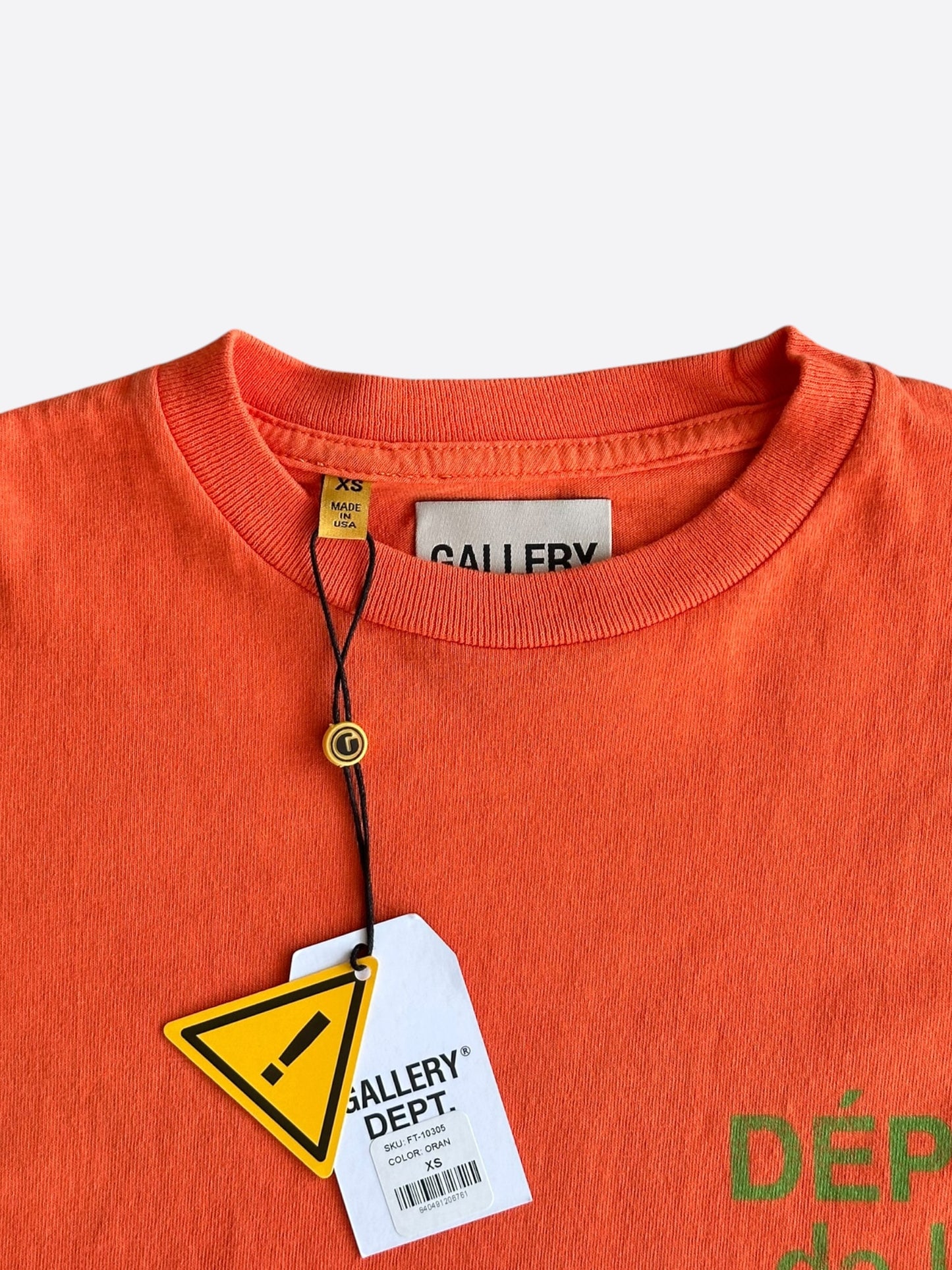 Gallery Dept Orange & Green French Logo T-Shirt