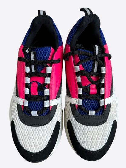 Dior White, Blue & Pink B22 Sneakers