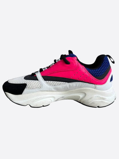 Dior White, Blue & Pink B22 Sneakers