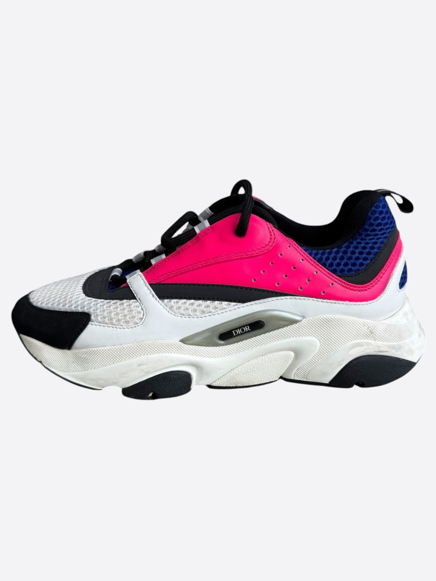 Dior White, Blue & Pink B22 Sneakers