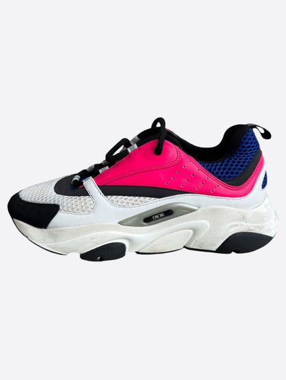 Dior White, Blue & Pink B22 Sneakers