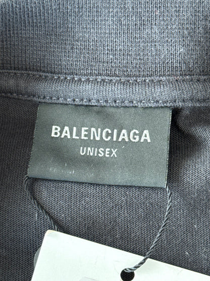 Balenciaga Black & White Keep Calm Logo T-Shirt
