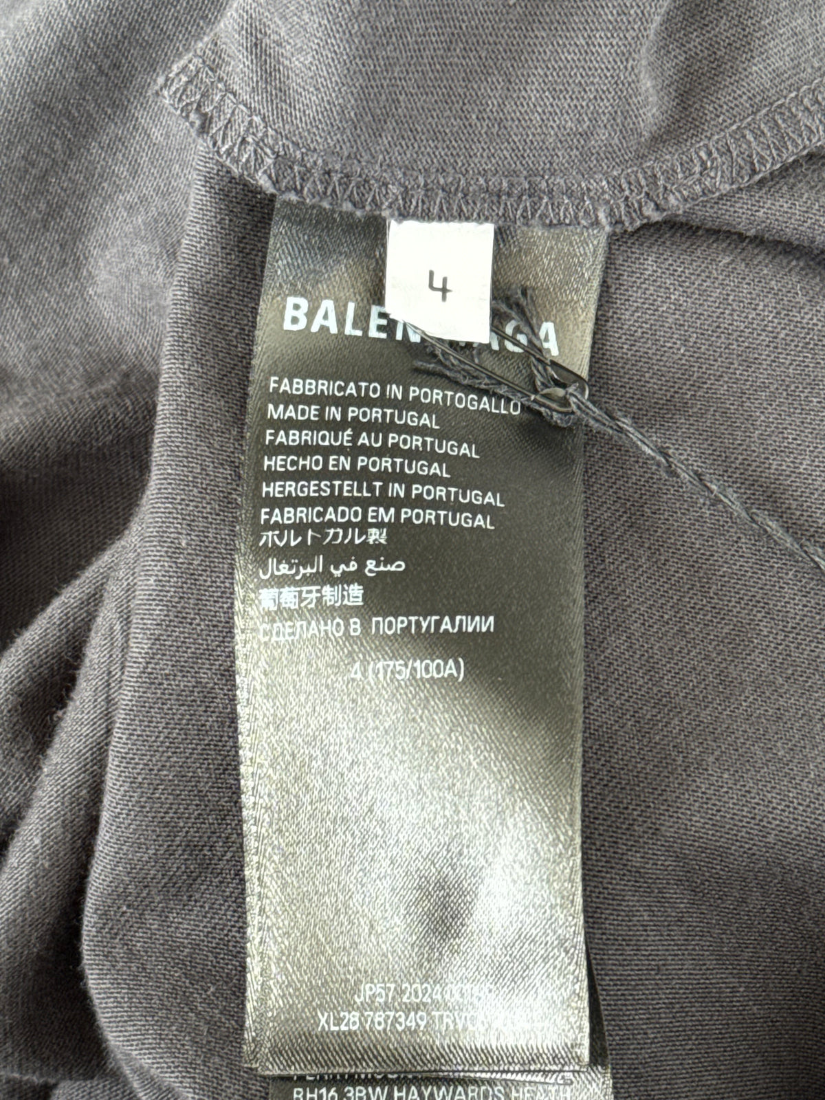 Balenciaga Black & White Keep Calm Logo T-Shirt