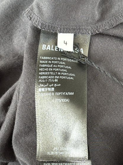 Balenciaga Black & White Keep Calm Logo T-Shirt