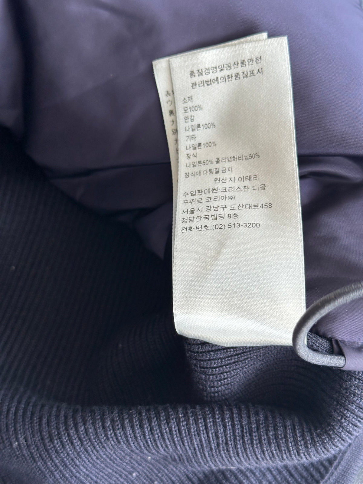 Dior Navy Oblique Knit Puffer Jacket