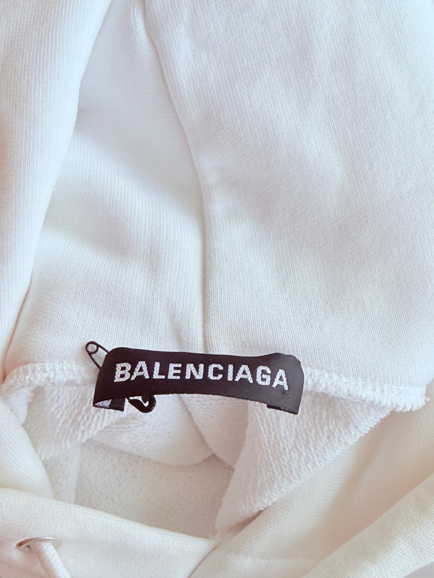 Balenciaga White, Red & Blue Logo Hoodie