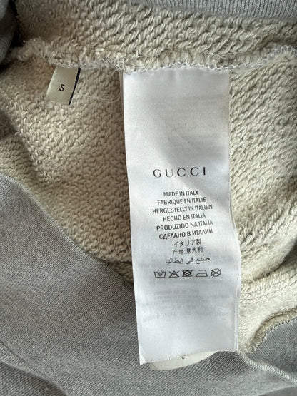 Gucci Grey Dragon Embroidered Logo Hoodie