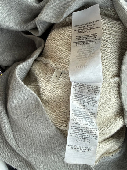 Gucci Grey Dragon Embroidered Logo Hoodie