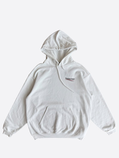 Balenciaga White, Red & Blue Logo Hoodie