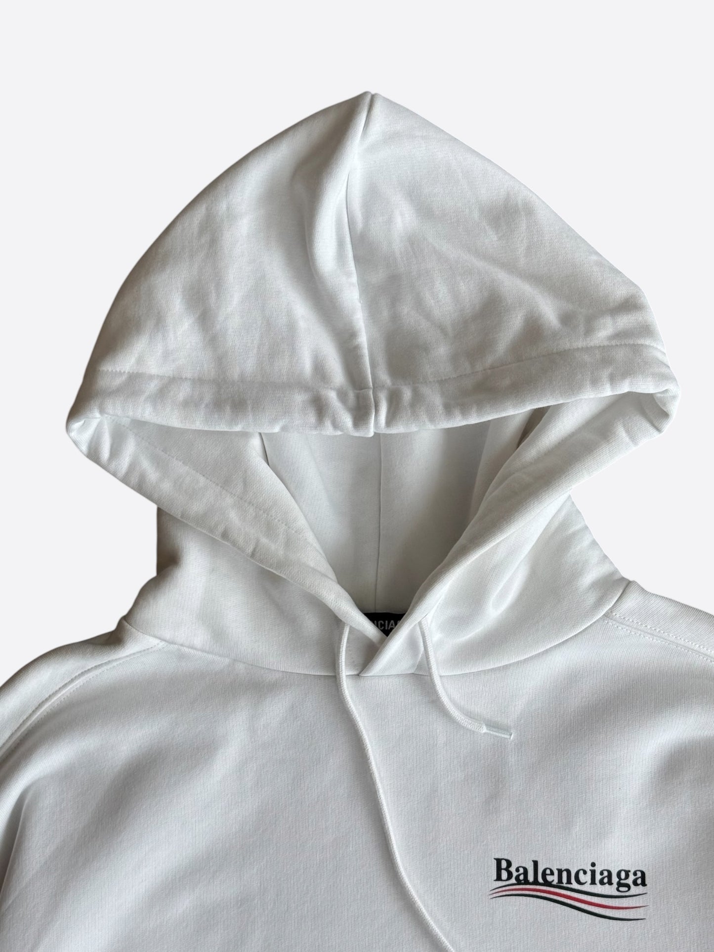 Balenciaga White, Red & Blue Logo Hoodie