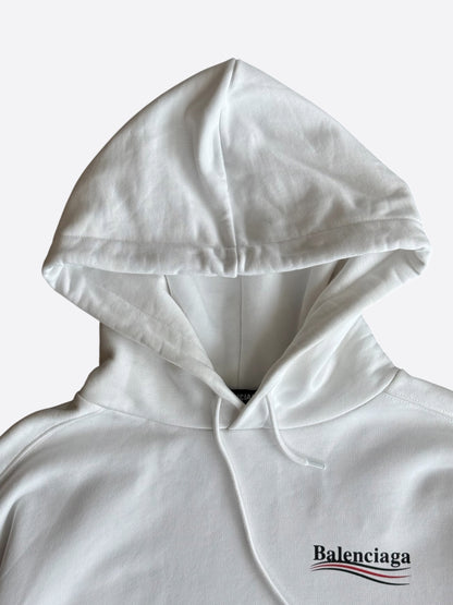 Balenciaga White, Red & Blue Logo Hoodie