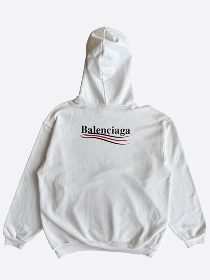 Balenciaga White, Red & Blue Logo Hoodie