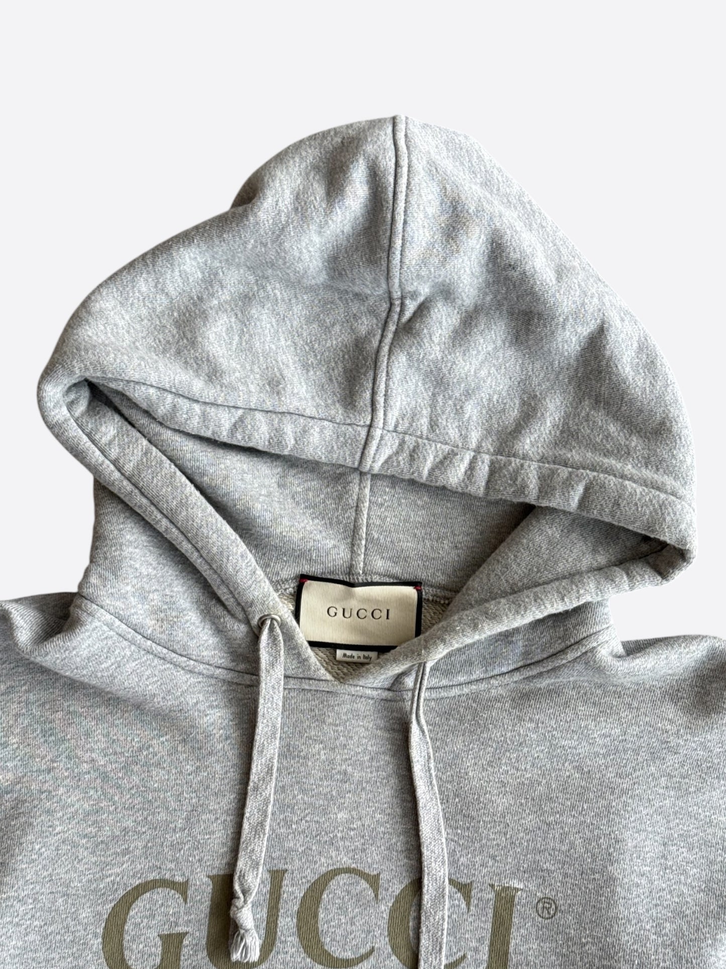 Gucci Grey Dragon Embroidered Logo Hoodie