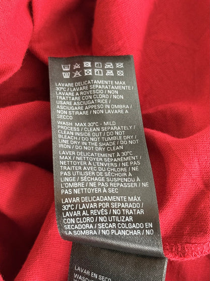 Balenciaga Red & White Keep Calm Logo T-Shirt