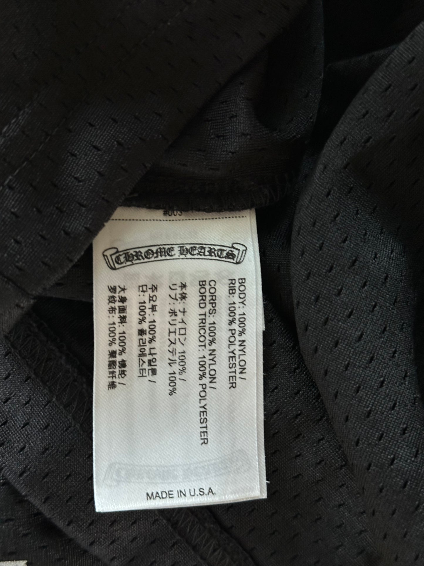 Chrome Hearts Black & White Logo Mesh Jersey