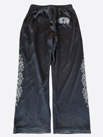 Chrome Hearts Black & White Floral Nylon Mesh Trackpants