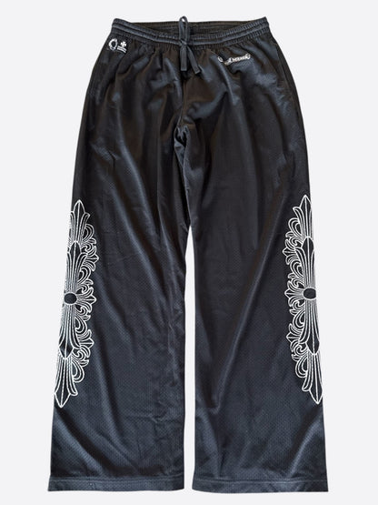 Chrome Hearts Black & White Floral Nylon Mesh Trackpants