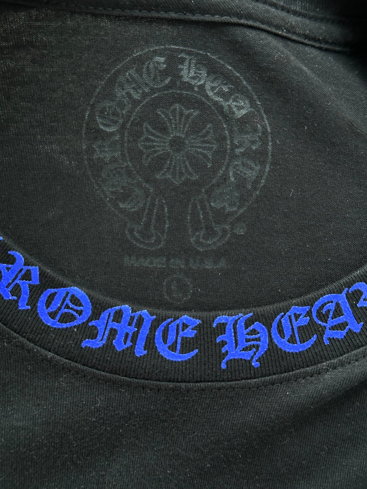Chrome Hearts Black & Blue Neck Logo Longsleeve T-Shirt