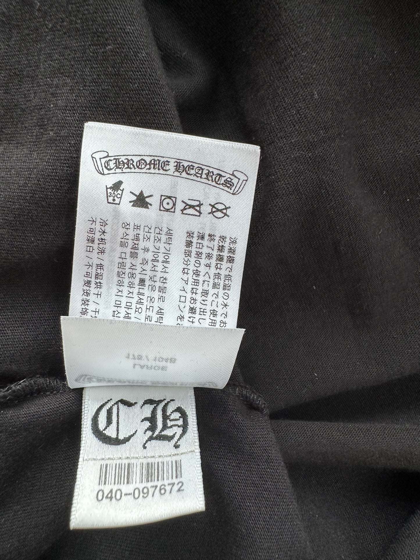 Chrome Hearts Black & Blue Neck Logo Longsleeve T-Shirt