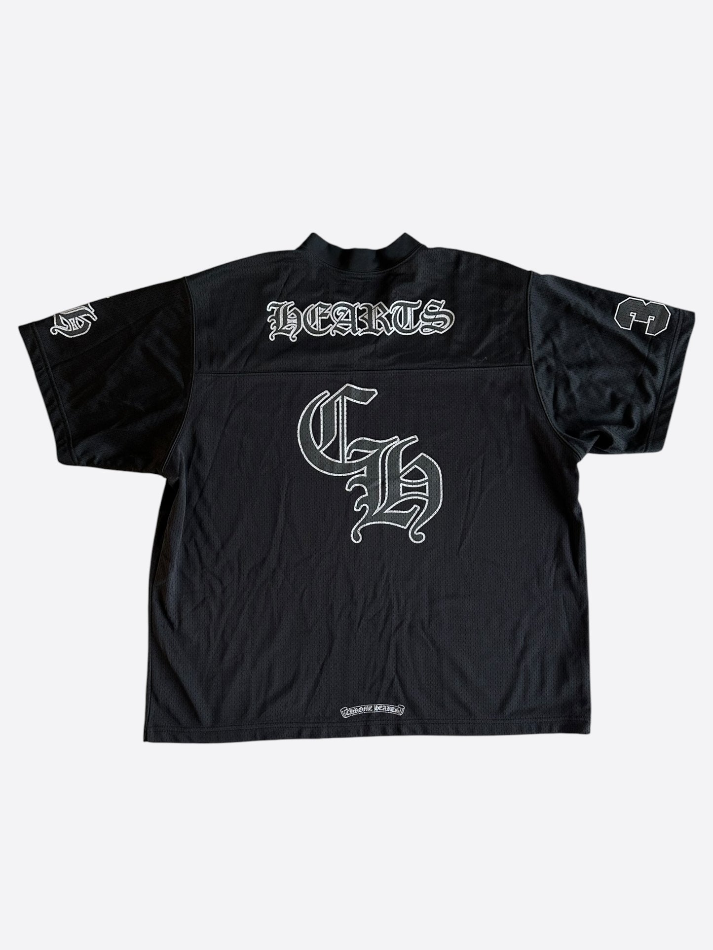 Chrome Hearts Black & White Logo Mesh Jersey