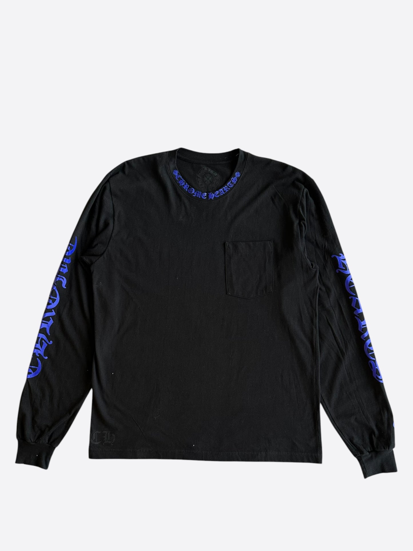 Chrome Hearts Black & Blue Neck Logo Longsleeve T-Shirt