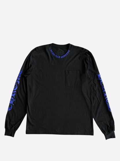 Chrome Hearts Black & Blue Neck Logo Longsleeve T-Shirt