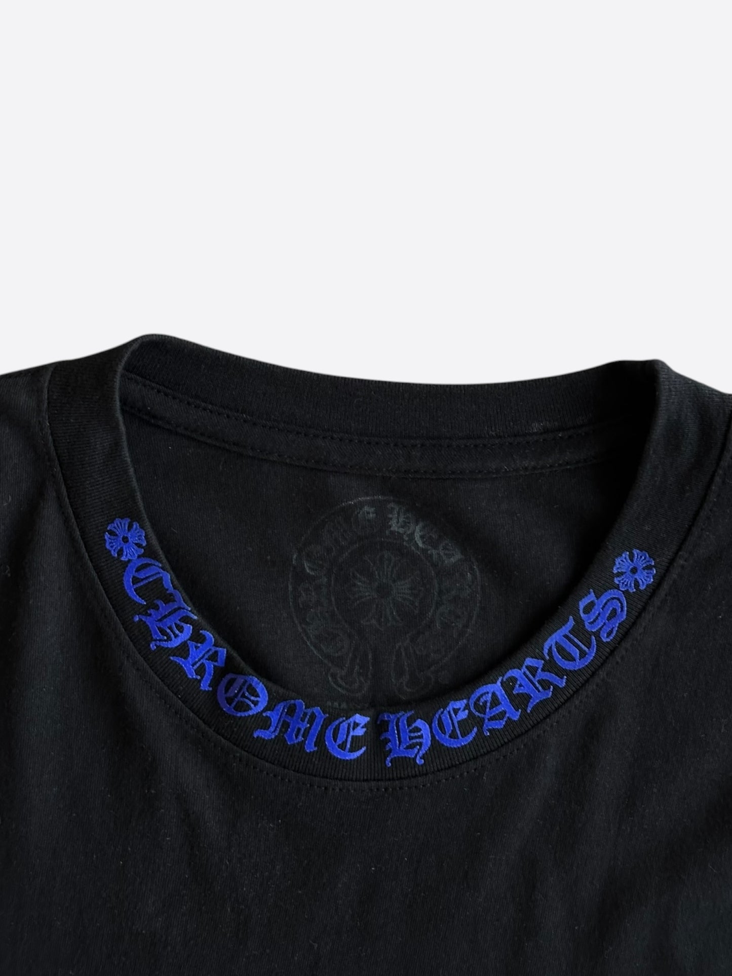 Chrome Hearts Black & Blue Neck Logo Longsleeve T-Shirt