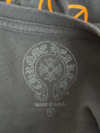 Chrome Hearts Black & Orange Staff Horseshoe Logo Longsleeve T-Shirt