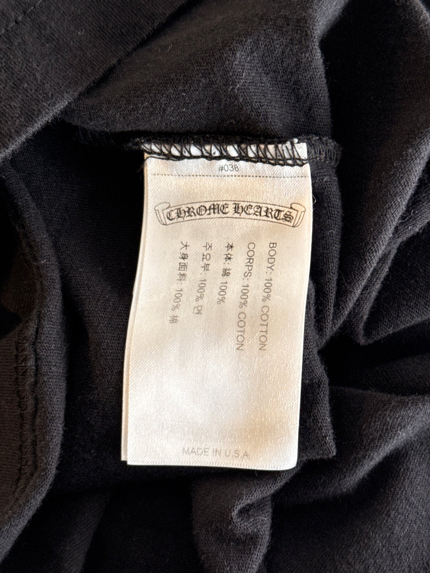 Chrome Hearts Black & Orange Staff Horseshoe Logo Longsleeve T-Shirt