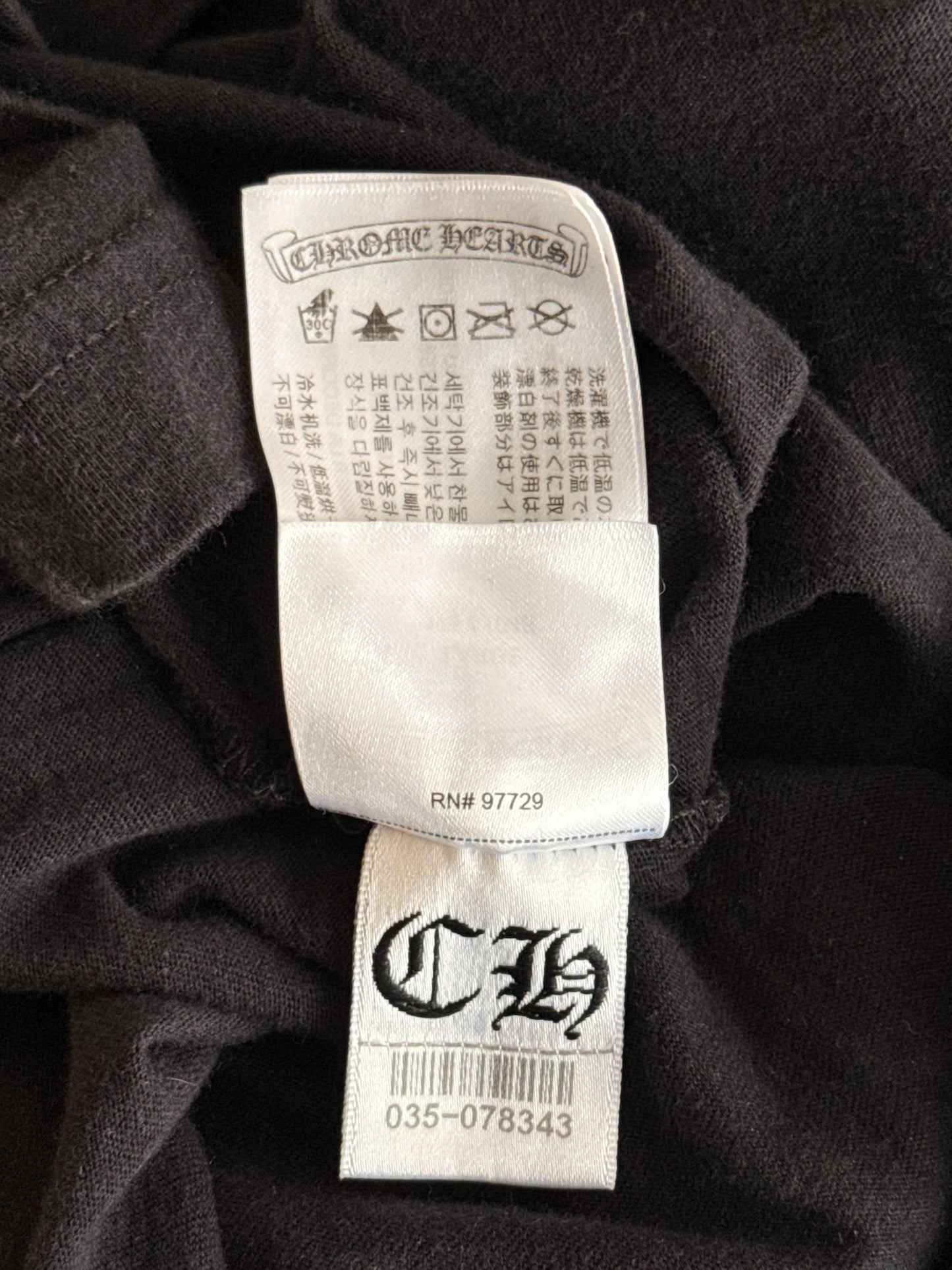 Chrome Hearts Black & Orange Staff Horseshoe Logo Longsleeve T-Shirt