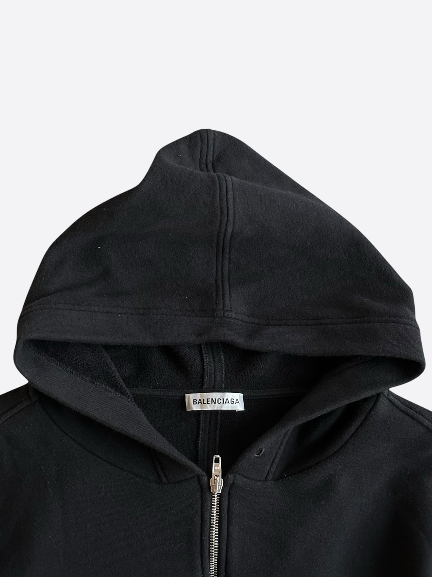 Balenciaga Black & White Logo Zip Up Hoodie