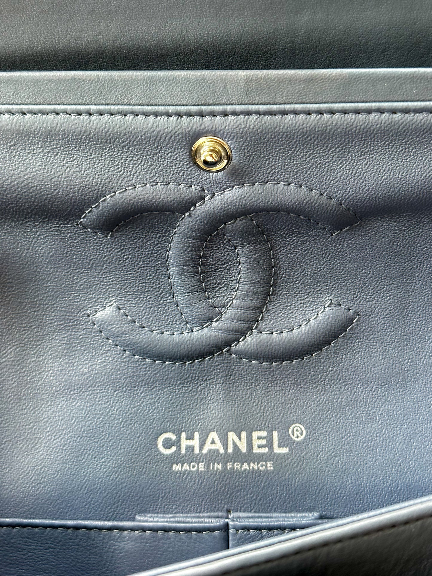 Chanel Blue Quilted Medium Flap Bag