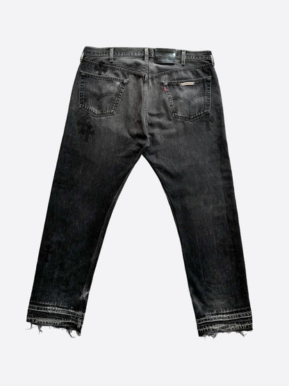 Chrome Hearts Gallery Dept Levis Grey & Black Cross Patch Jeans