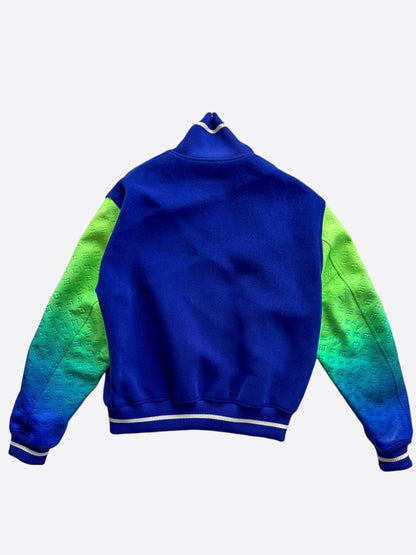 Louis Vuitton Blue & Green Gradient Monogram Varsity Jacket