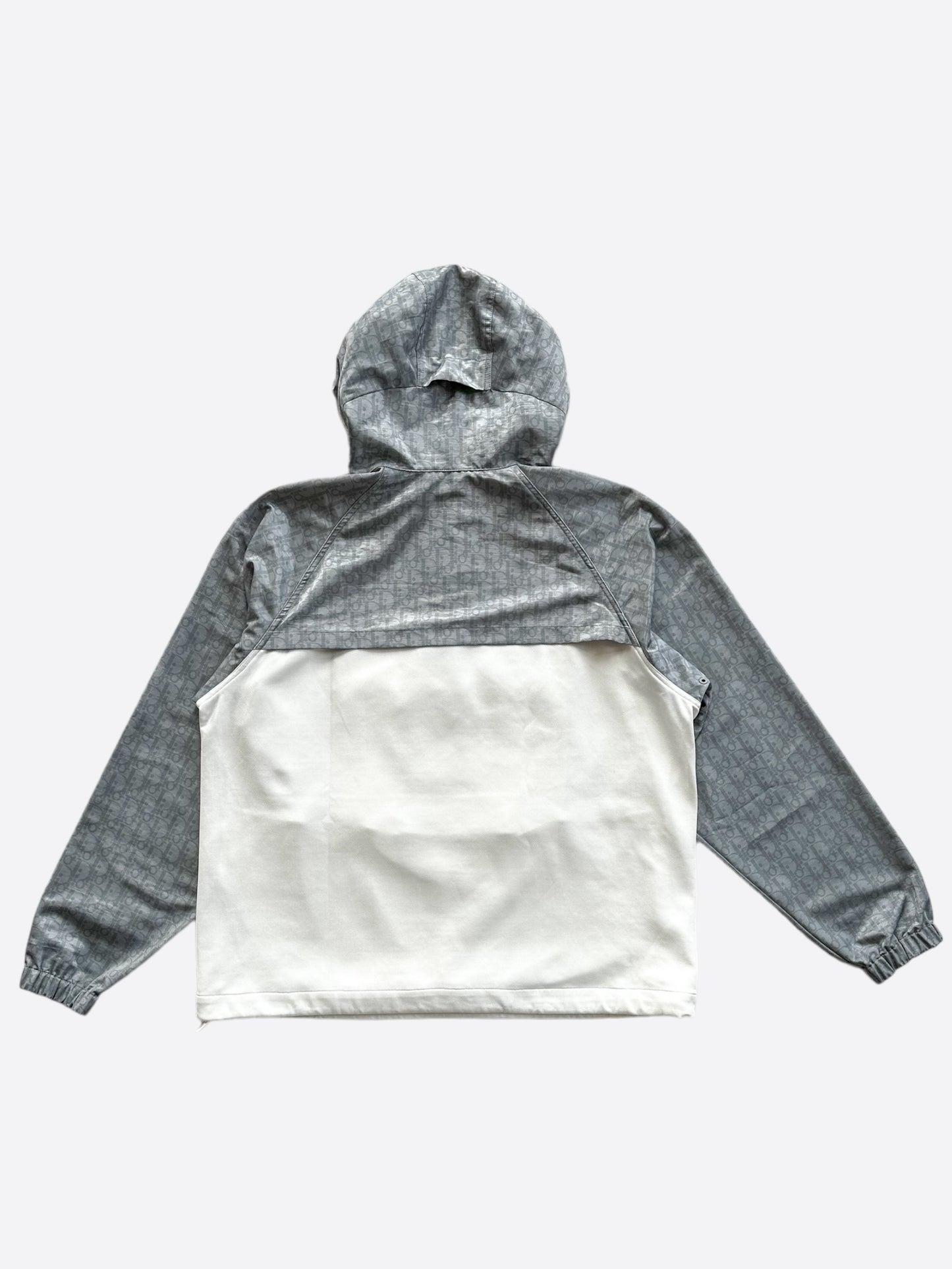 Dior White & Grey Oblique Hooded Anorak