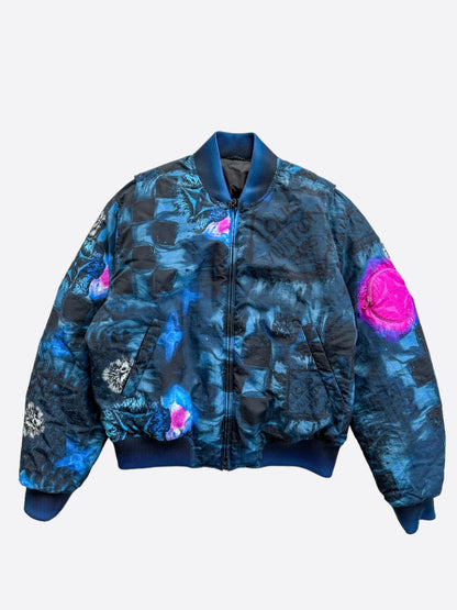 Louis Vuitton Blue Damier Salt Bomber Jacket