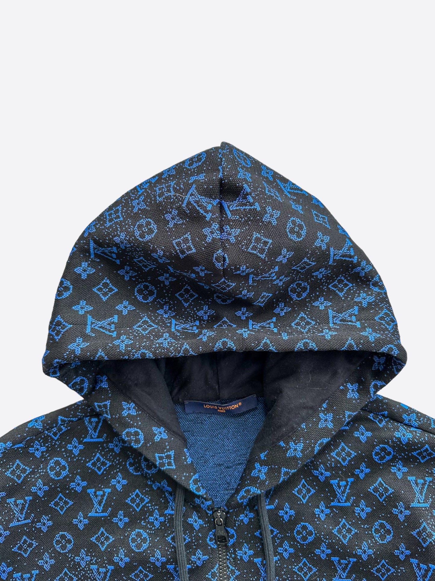 Louis Vuitton Black & Blue Monogram Zip Up Hoodie