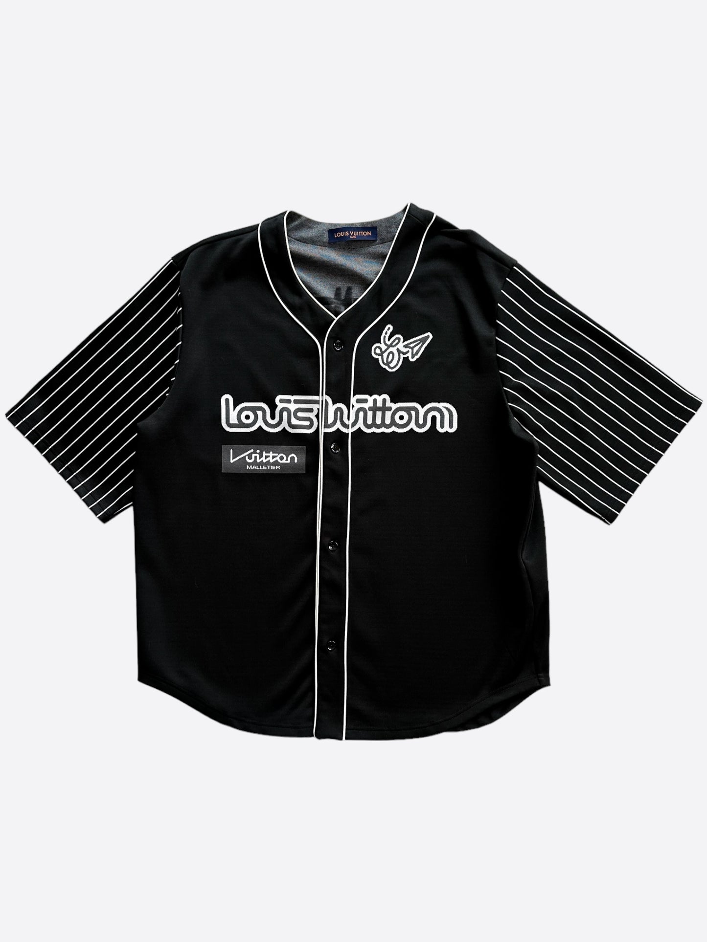 Louis Vuitton Black & White Graphic Baseball Jersey