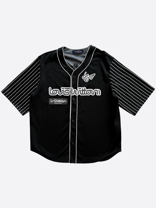 Louis Vuitton Black & White Graphic Baseball Jersey